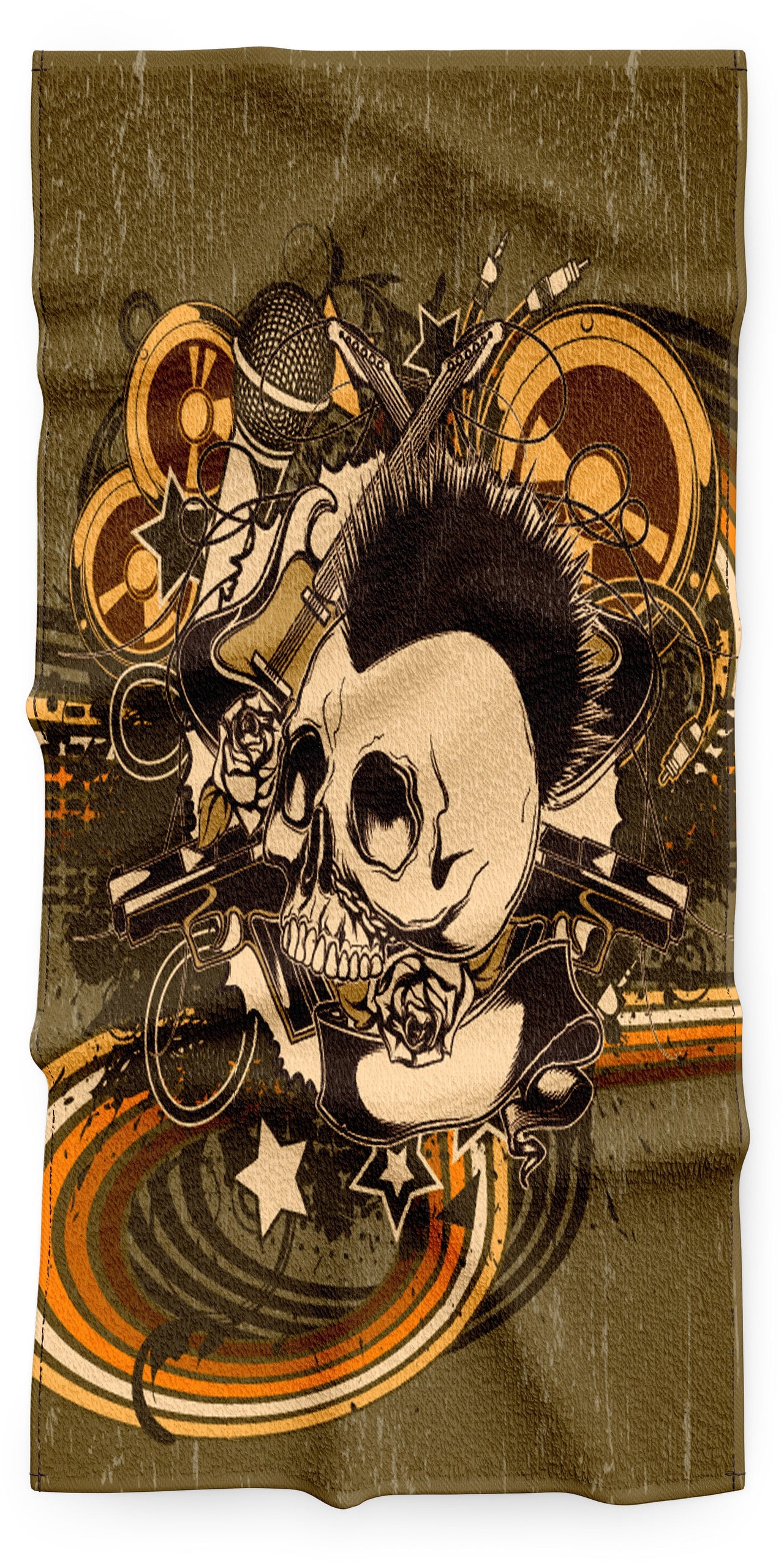 Serviette Tête de Mort Punk