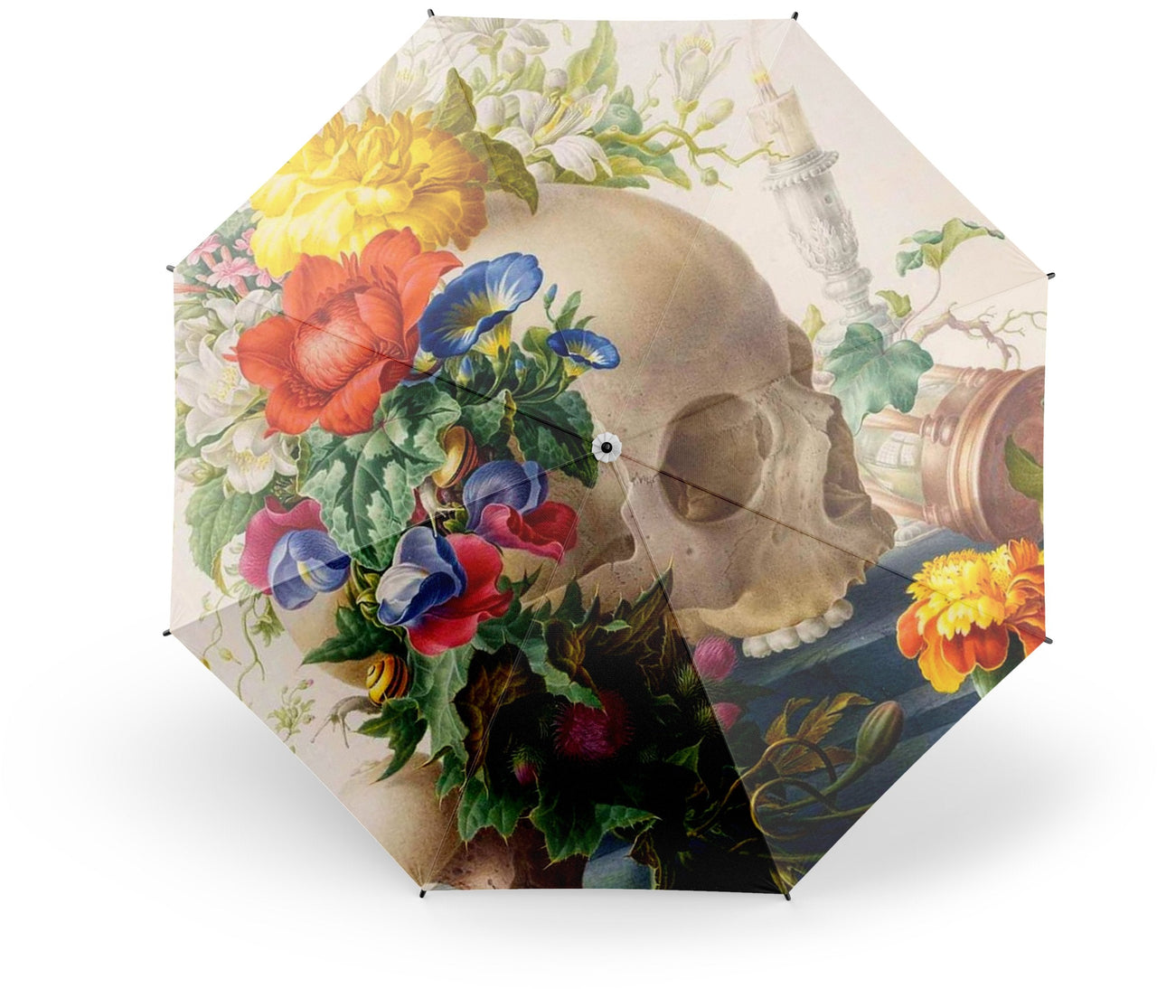 Parapluie Tête de Mort <br/> Fleurie