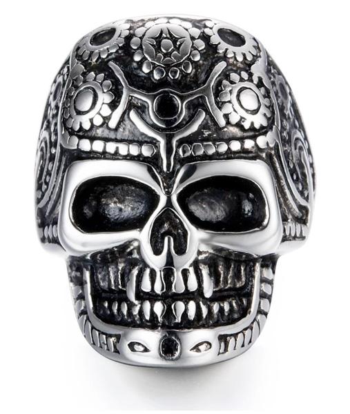 Bague Tête de Mort <br/> Mexicaine Femme (Acier)