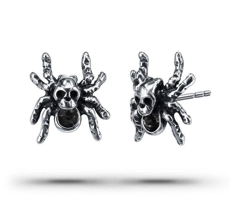 Boucles d'Oreilles Araignée Noire