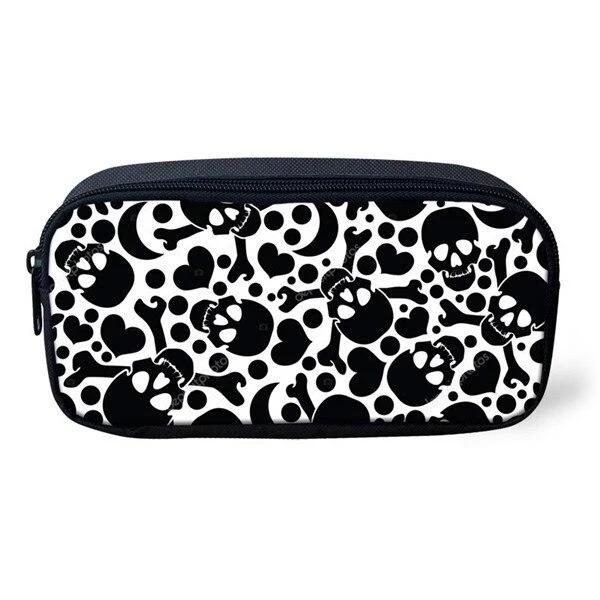 Trousse Tête de Mort <br/> Noir et Blanc