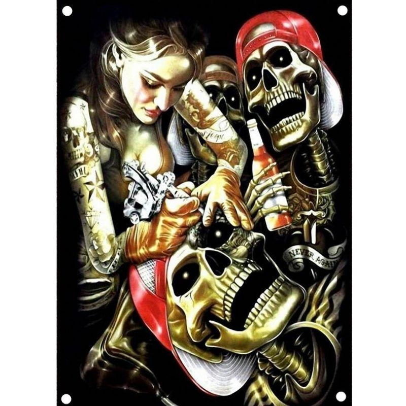 Drapeau Squelette Gothique