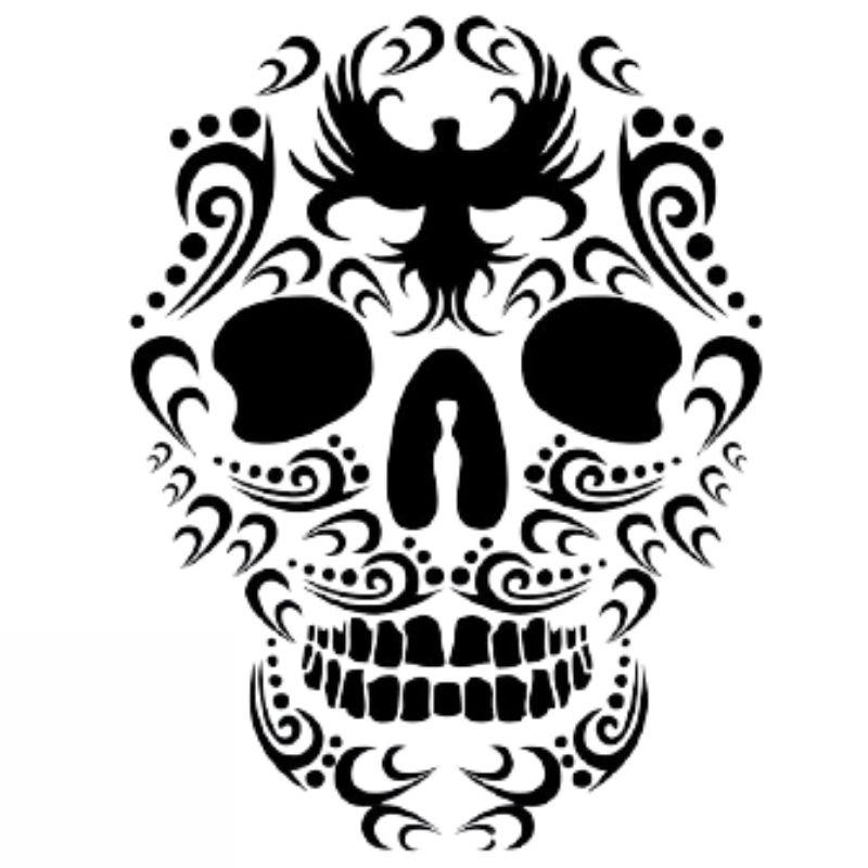 Sticker Crâne Mexicain <br/> Noir et Blanc