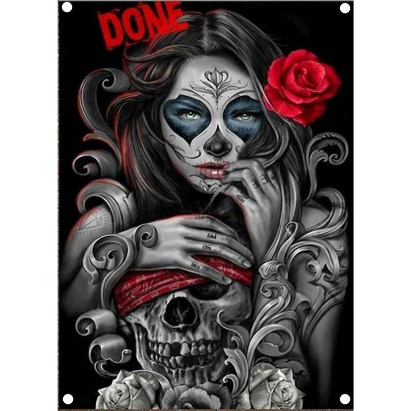 Drapeau Tête de Mort <br/> Femme Mexicaine