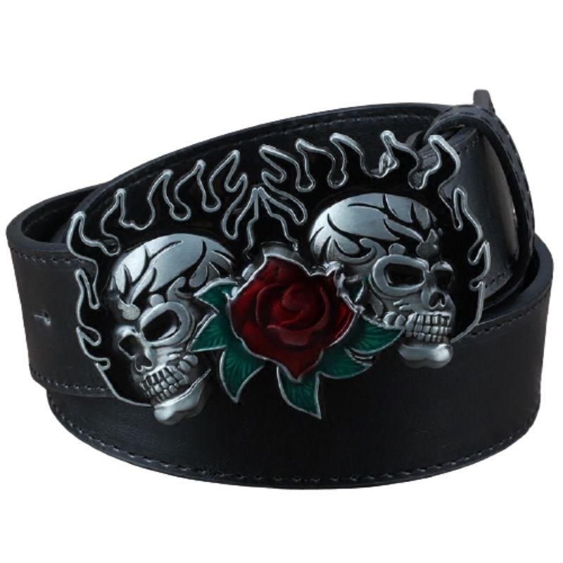 Ceinture Tête de Mort <br/> Flamme