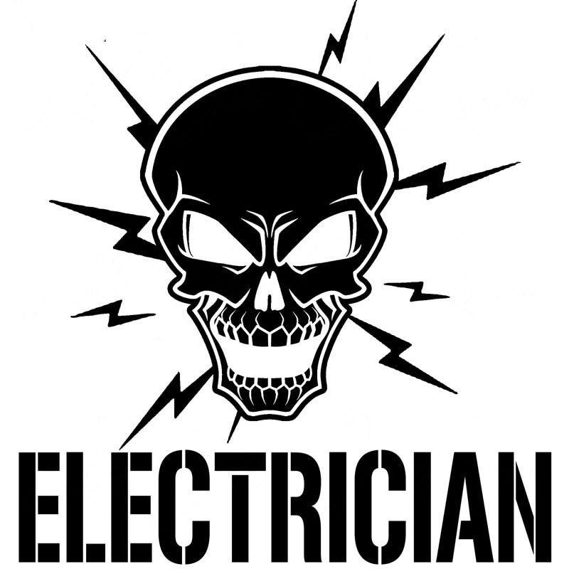 Sticker Electrician Skull