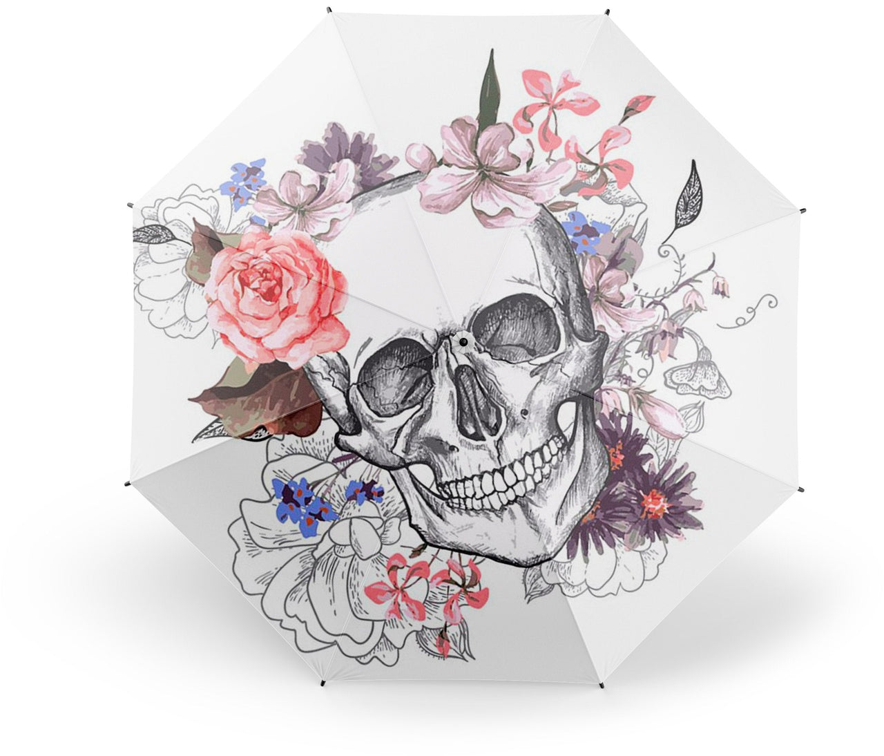 Parapluie Tête de Mort Blanche