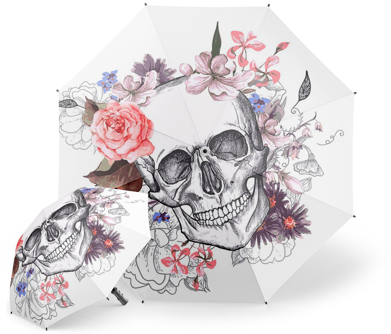 Parapluie Tête de Mort Blanche