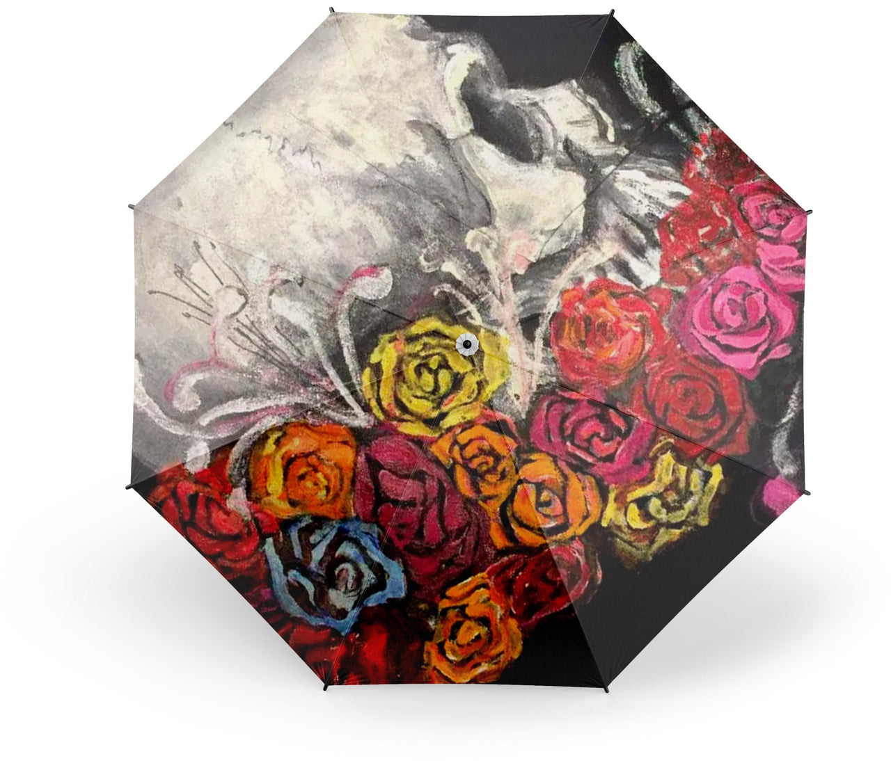 Parapluie Tête de Mort <br/> Fleurs