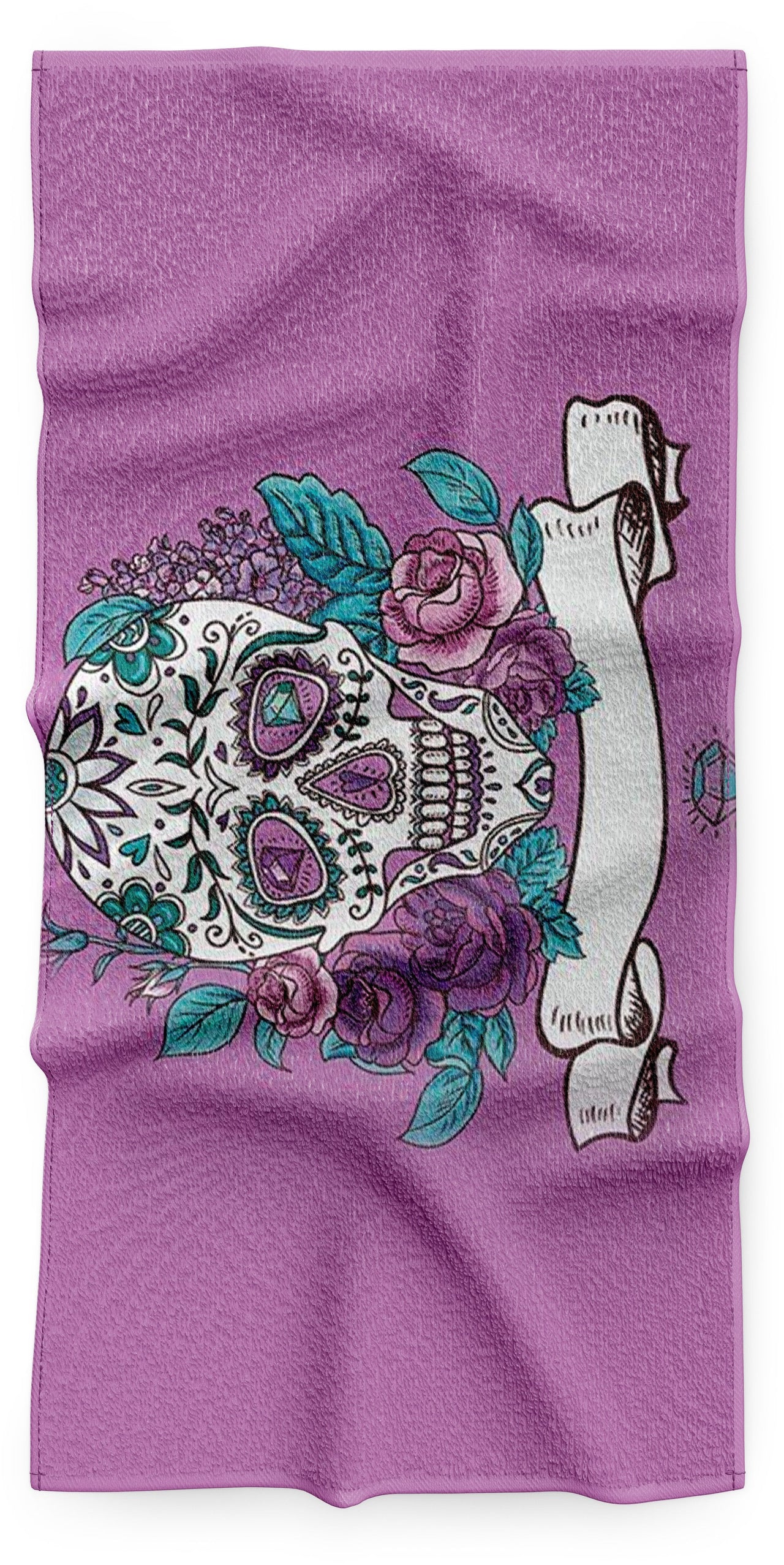 Serviette Tête de Mort Violette