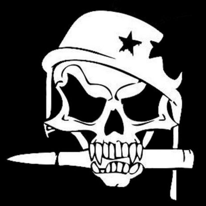 Sticker Skull Militaire