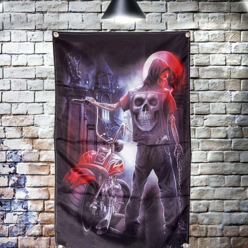 Drapeau Tête de Mort <br/> Moto
