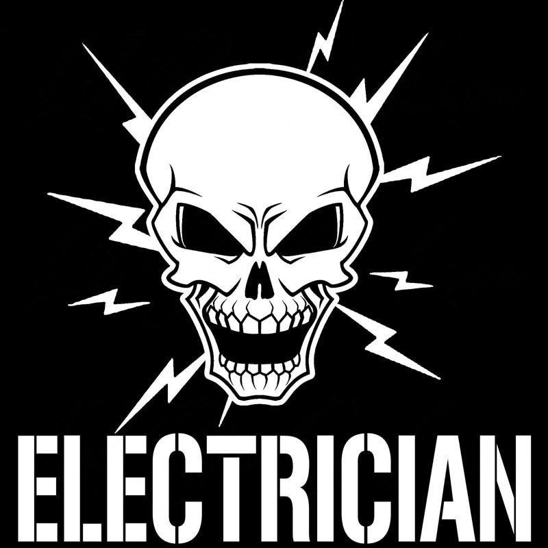 Sticker Electrician Skull