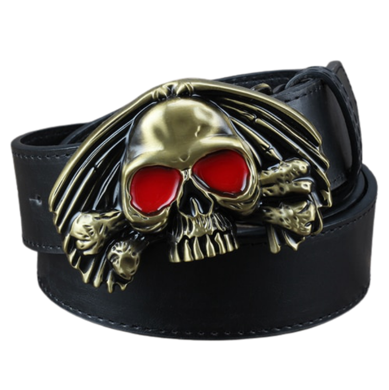 Ceinture Tête de Mort <br/> Yeux Rouges