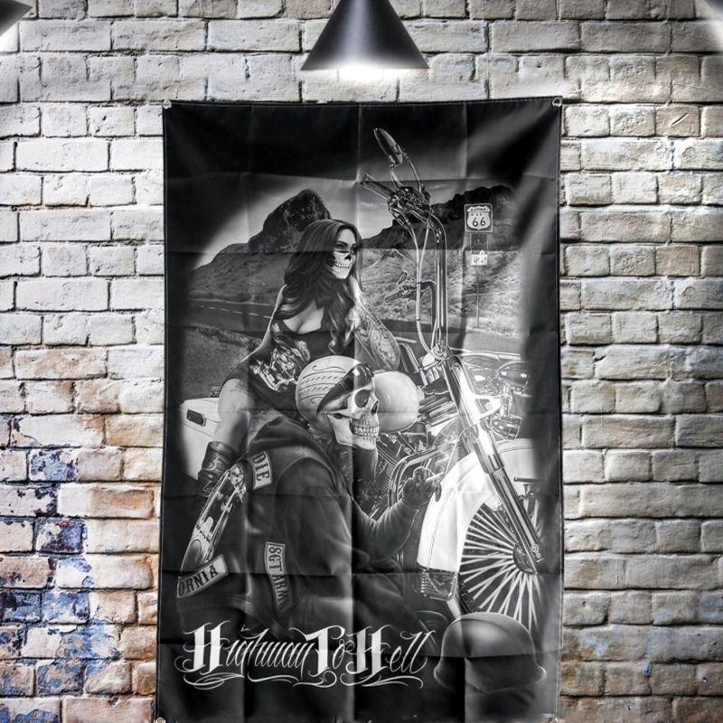 Drapeau Crâne Motard