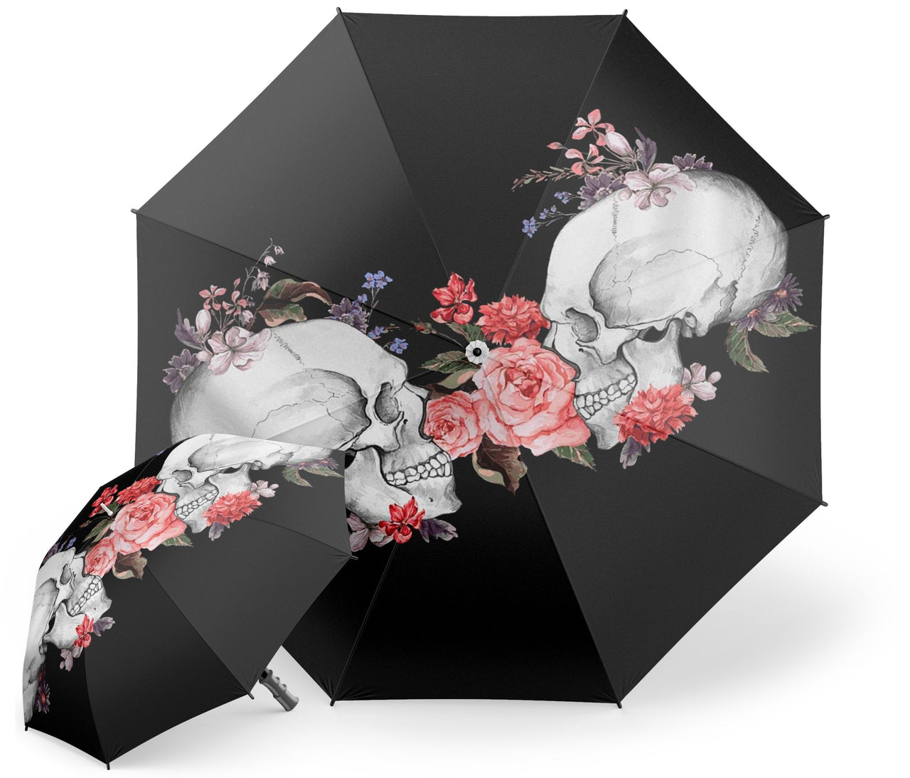 Parapluie Tête de Mort <br/> Noir et Blanc