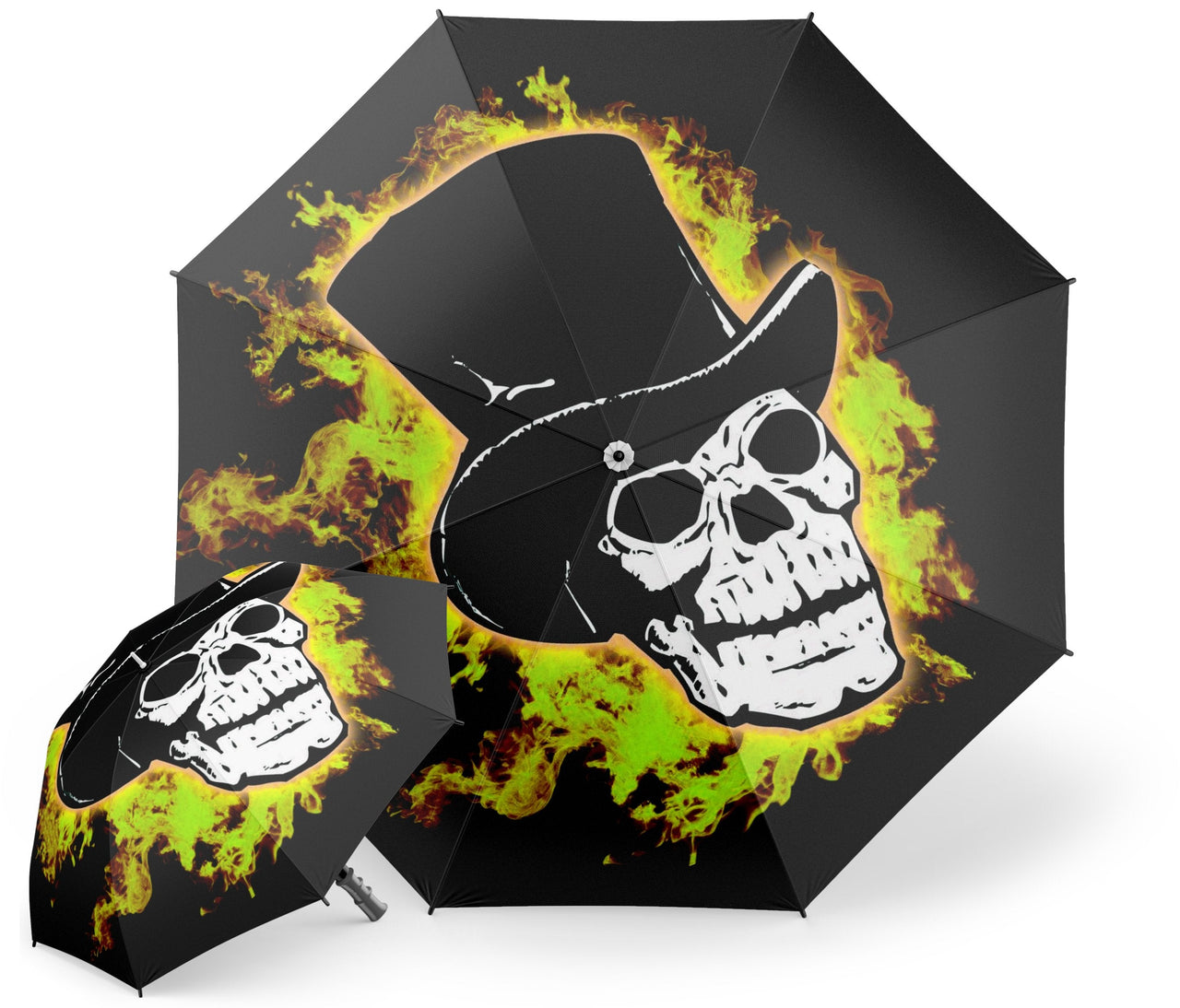 Parapluie Tête de Mort <br/> Flamme