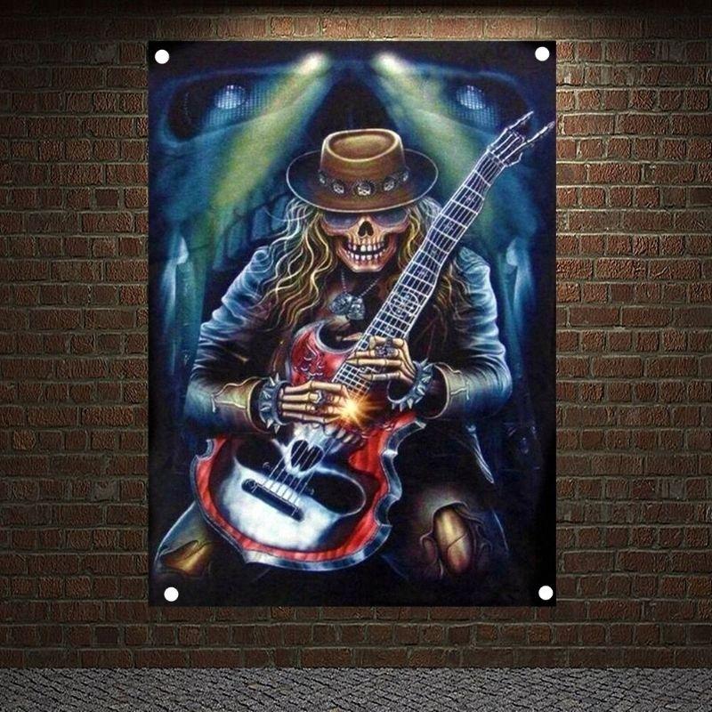 Drapeau Squelette Rock