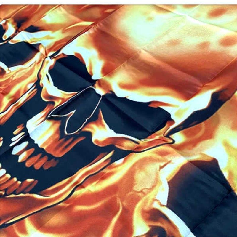 Drapeau Tête de Mort Flamme