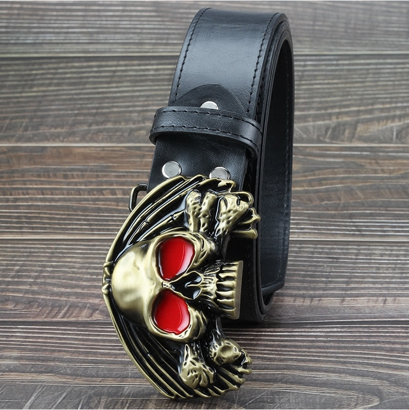 Ceinture Tête de Mort <br/> Yeux Rouges