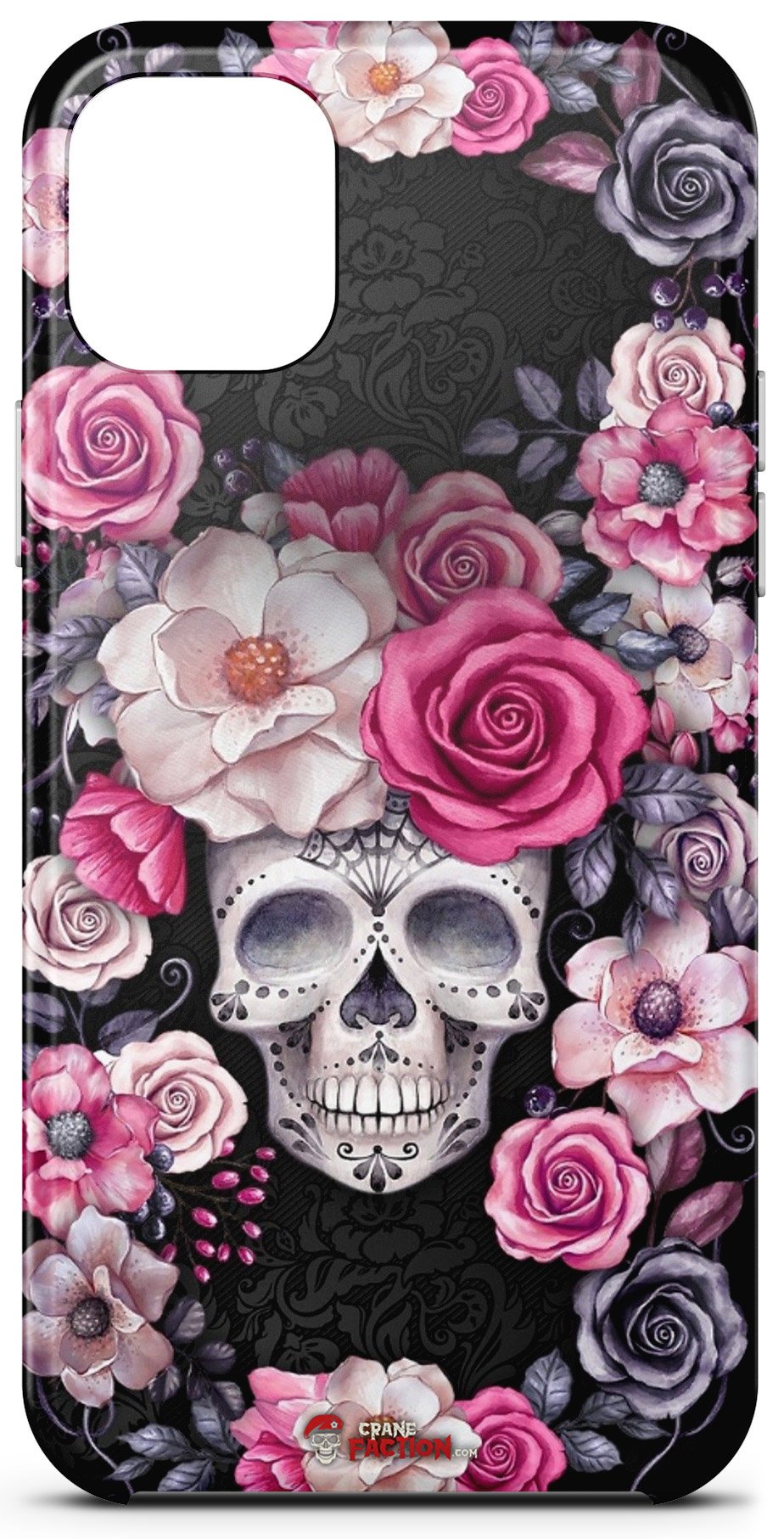 Coque Tête de Mort Et Rose (iPhone)