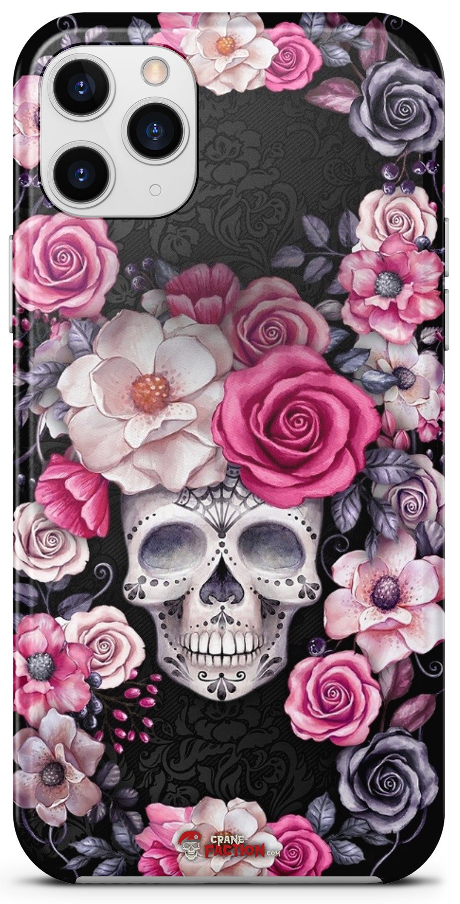 Coque Tête de Mort Et Rose (iPhone)