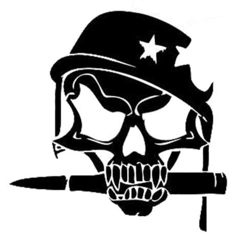 Sticker Skull Militaire