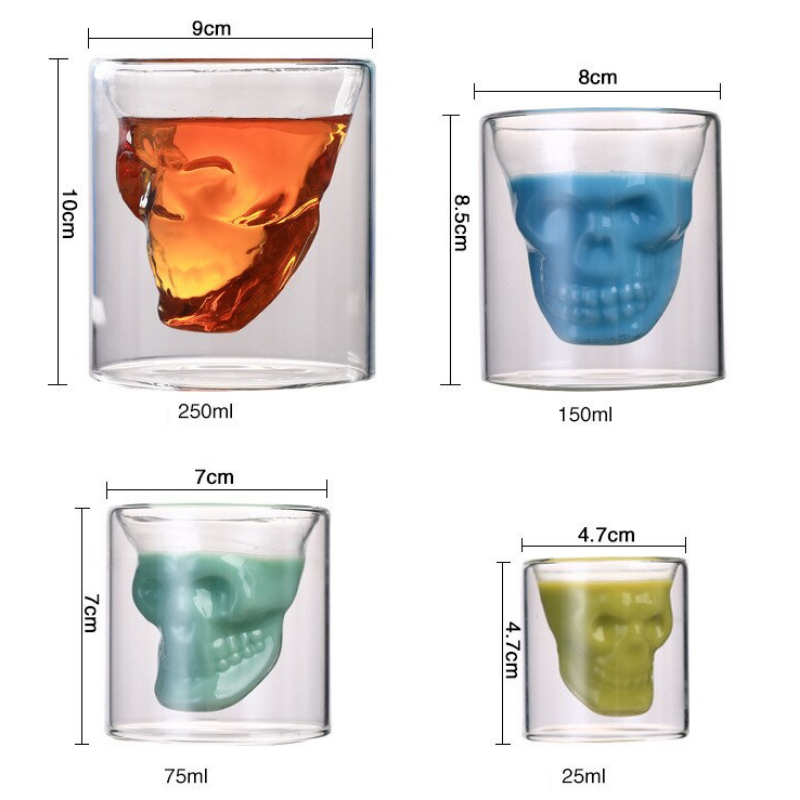 Verre Double Paroi Tête de Mort