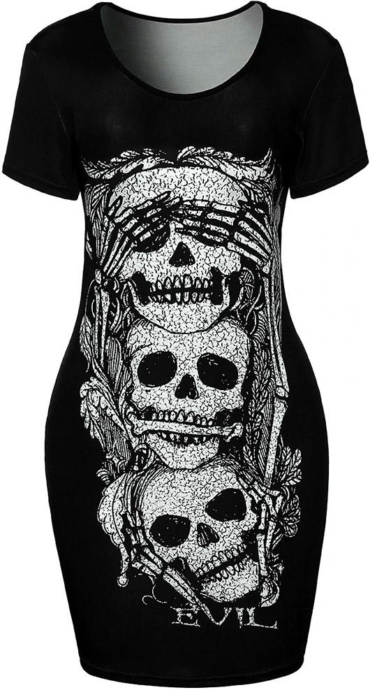 Robe Courte Tête de Mort