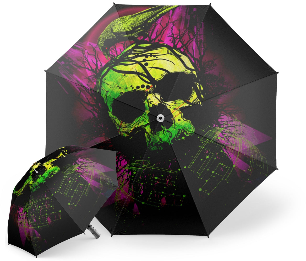 Parapluie Tête de Mort <br/> Corbeau