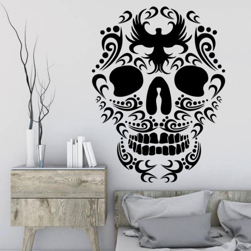 Sticker Crâne Mexicain <br/> Noir et Blanc