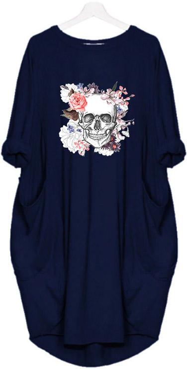 Robe Crâne Et Fleurs