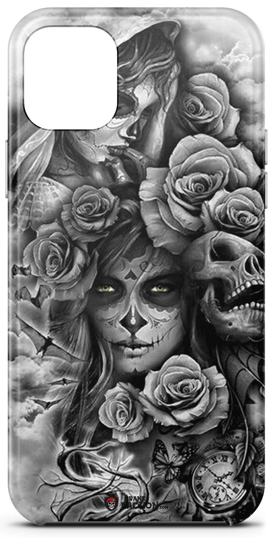 Coque Tête de Mort Mexicaine Avec Fleurs (iPhone)