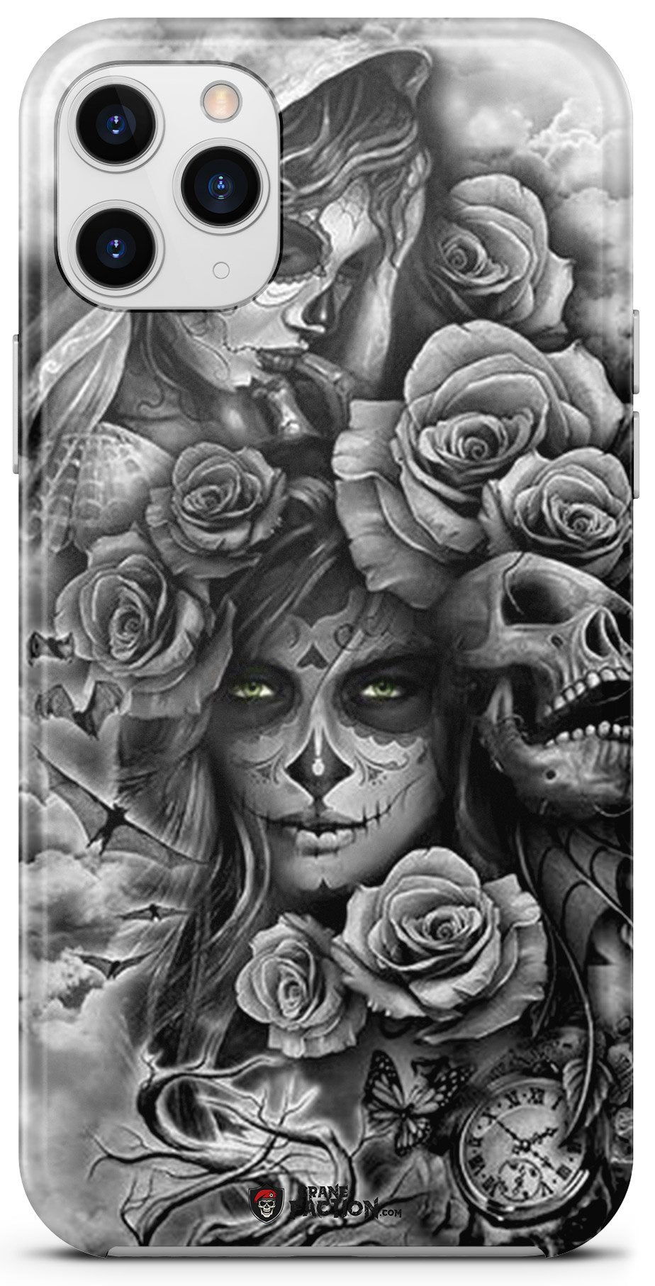 Coque Tête de Mort Mexicaine Avec Fleurs (iPhone)