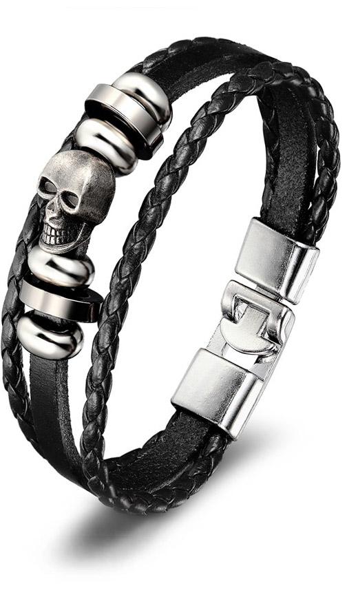 Bracelet Macabre <br/> Cuir Marron (Cuir)