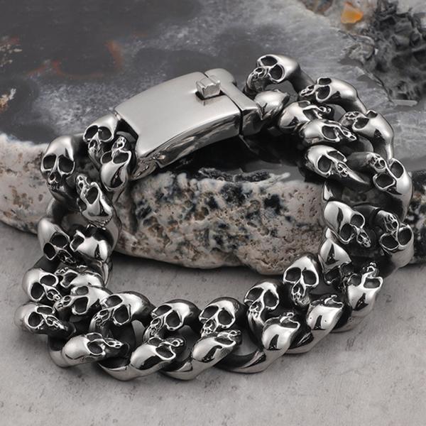 Bracelet Tête de Mort (Acier)