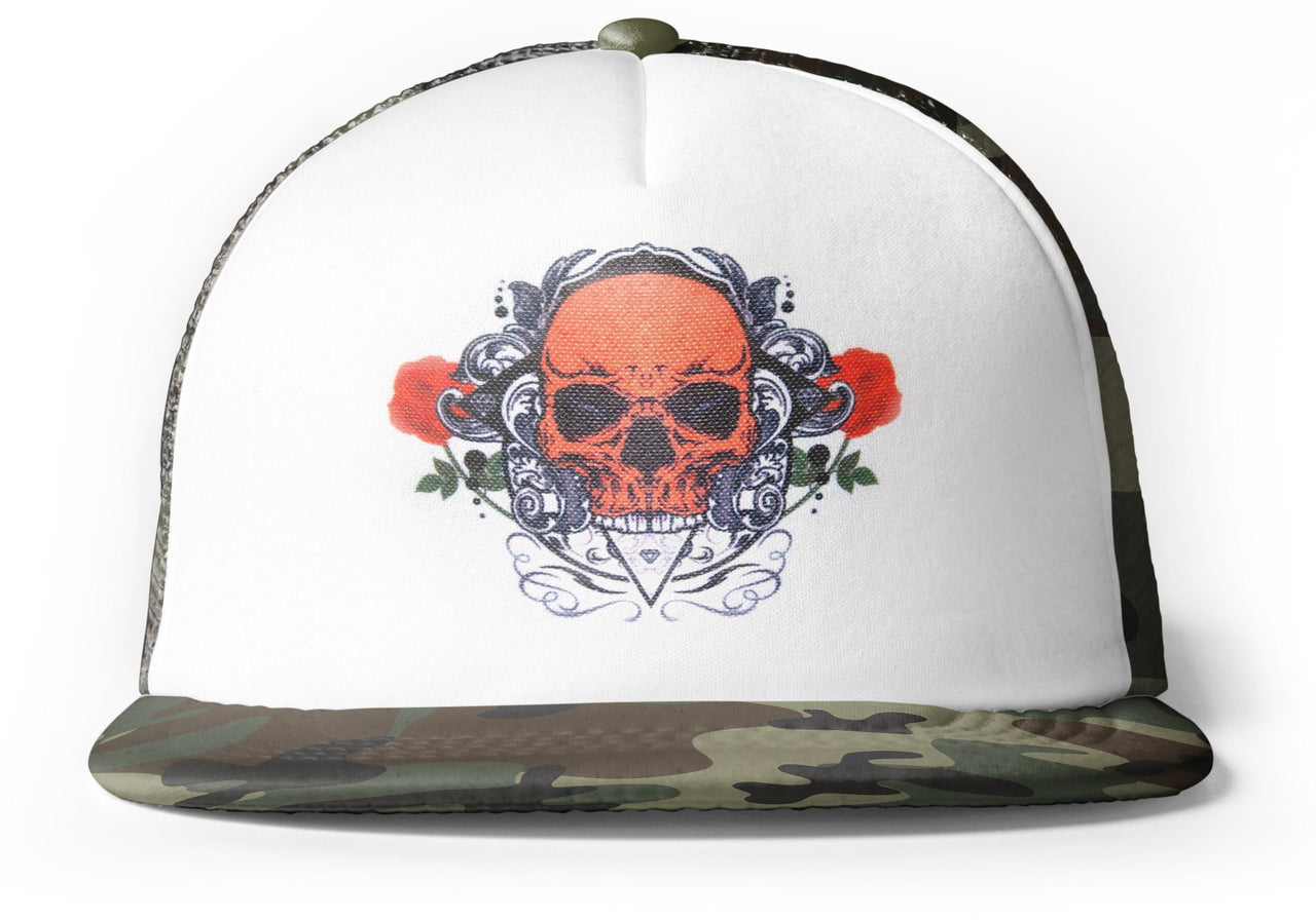 Casquette Tête de Mort </br> Fleurs