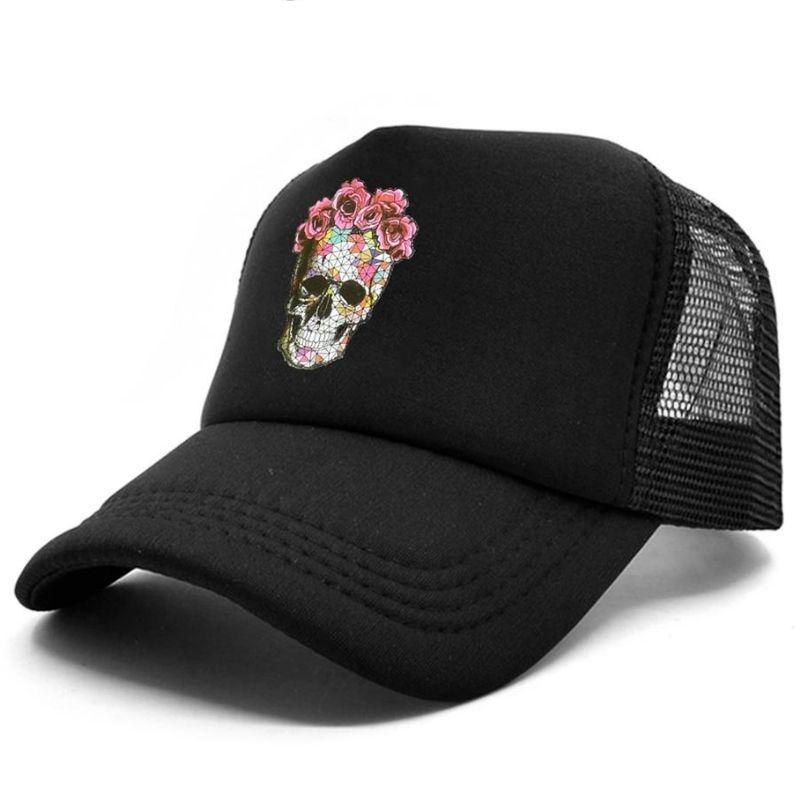 Casquette Tête de Mort <br> Fleurie