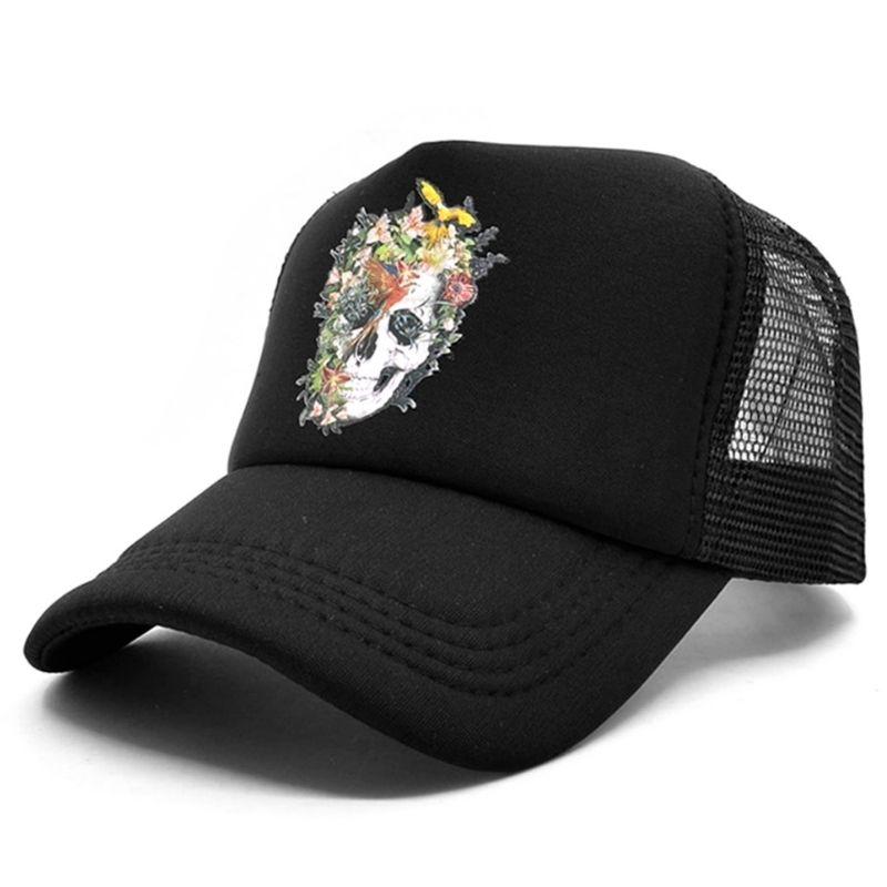 Casquette Crâne Fleuri