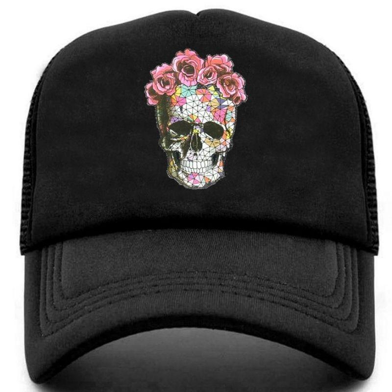 Casquette Tête de Mort <br> Fleurie