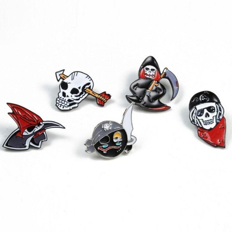 Pin's Tête de Mort <br> Biker