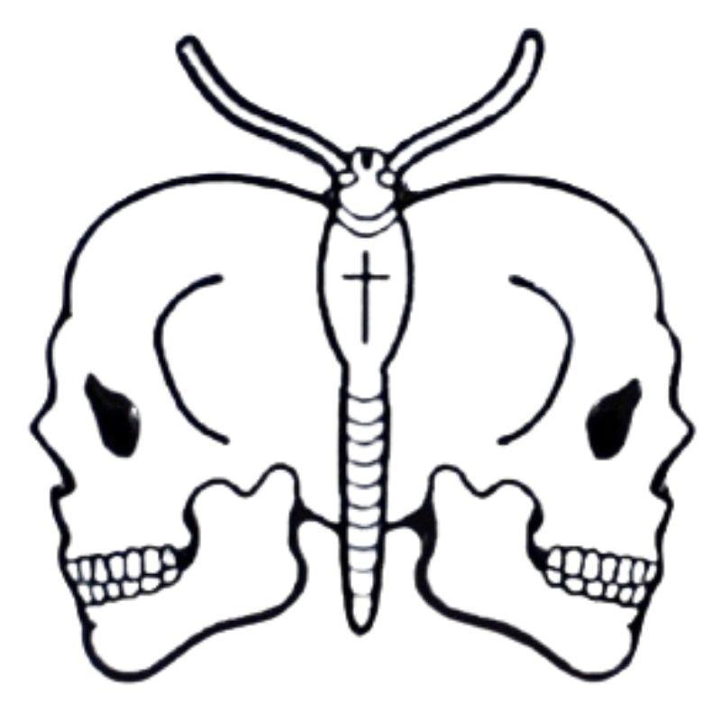 Pin's Tête de Mort <br> Papillon