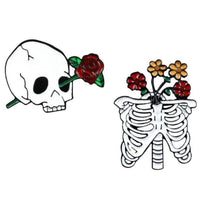 Thumbnail for Pin's Crâne Et Rose