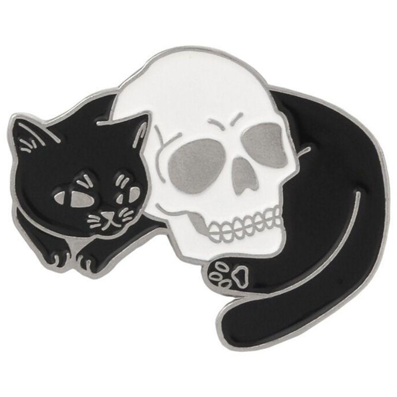 Pin's Tête de Mort Chat