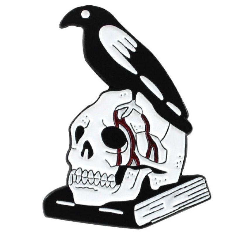 Pin's Tête de Mort Corbeau