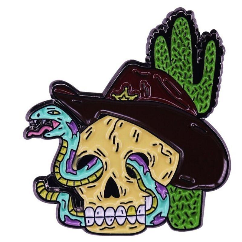 Pin's Tête de Mort <br> Serpent