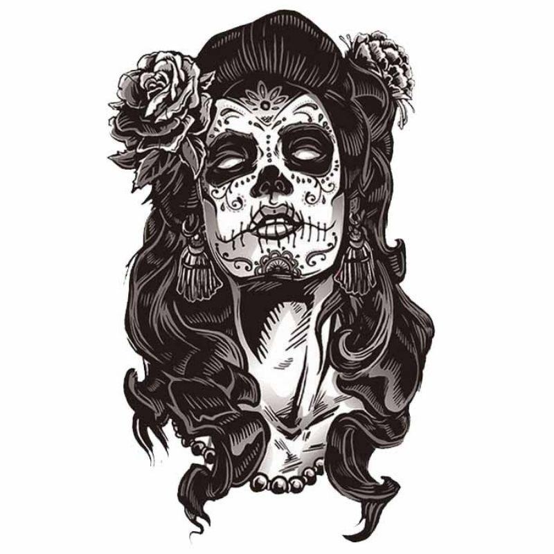 Sticker Tête de Mort Femme Mexicaine