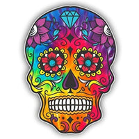 Thumbnail for Sticker Tête de Mort Mexicaine Colorée