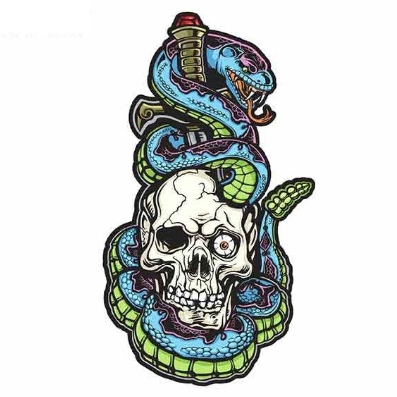 Sticker Tête de Mort Serpent