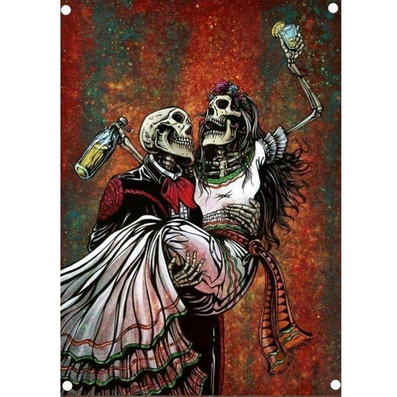 Drapeau Squelette Amoureux